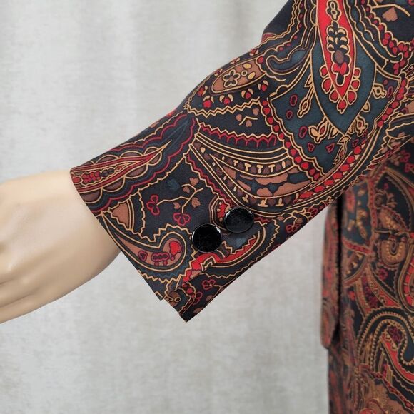JH Collectibles Silk Paisley Blazer and Skirt Vintage 90s Suit Matching Set - Picture 8 of 15